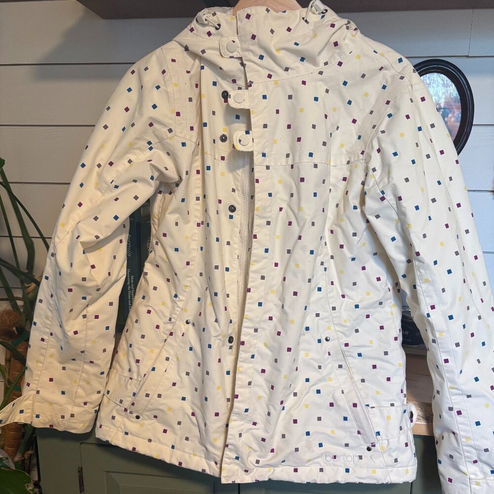 Burton insulated jacket with a playful confetti print size M